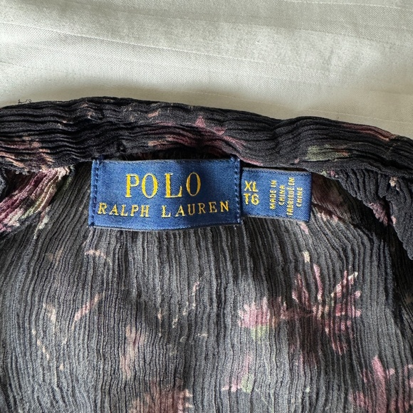 Polo Ralph Lauren - Black Sheer Floral Top - Picture 9 of 10